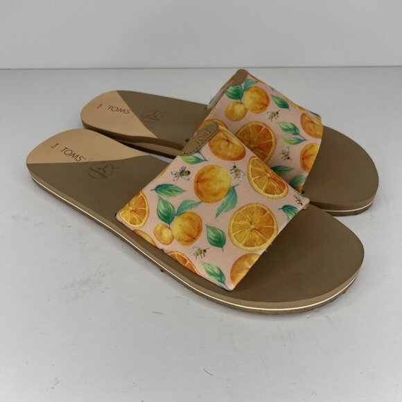 TOMS Earthwise Bee Fruit Sandals Comfort Slip-On Women's Size 12 Slides - Picture 2 of 9